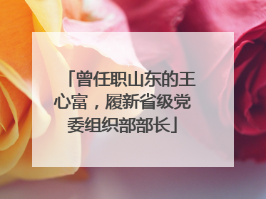 曾任职山东的王心富，履新省级党委组织部部长